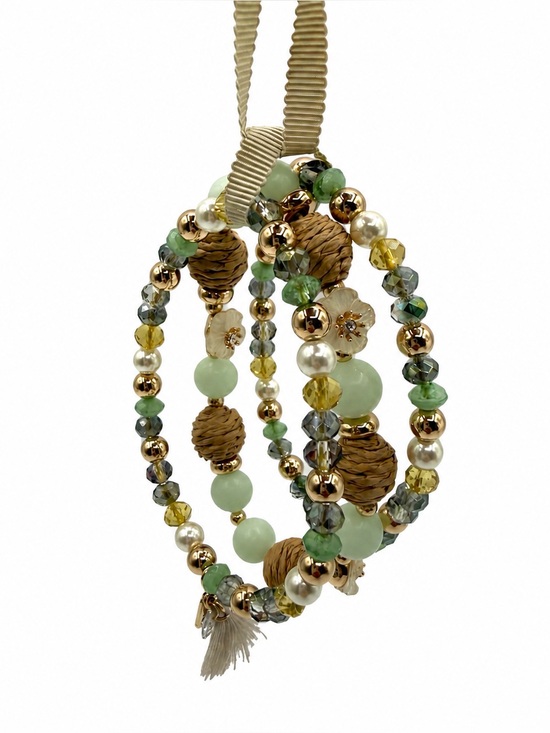 lonna & lilly Jewelry - Lonna & Lilly Multi-Strand Beaded Bracelet Set Gold Tone Mint Green Pearl Tassel